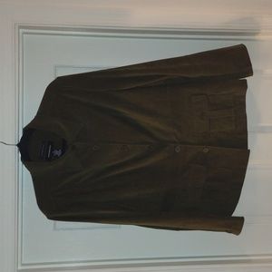 Vintage dark olive faux suede blazer/jacket W 14
